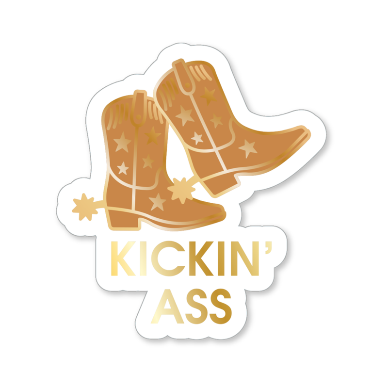 Kickin' Ass Cowboy Boot Sticker