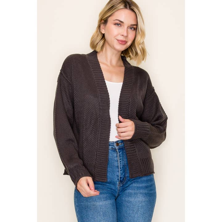 Autumn Afternoon Knit Cardigan - Gunmetal