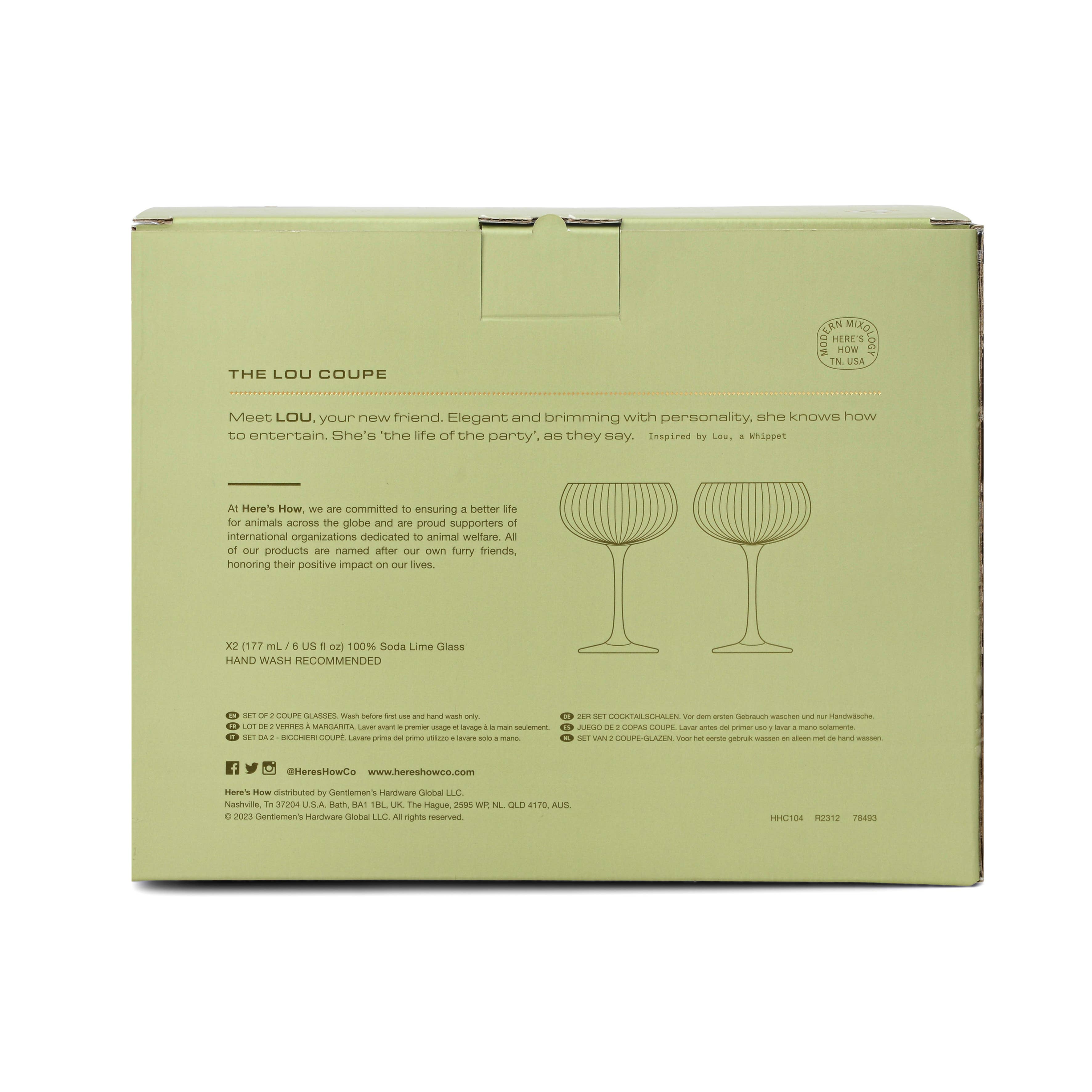 The Lou Coupe Glass - Olive