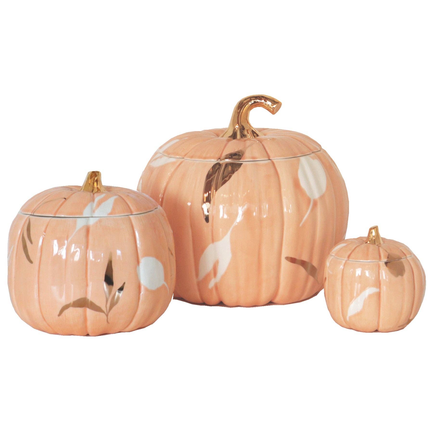 Orange Ceramic Pumpkin Jars
