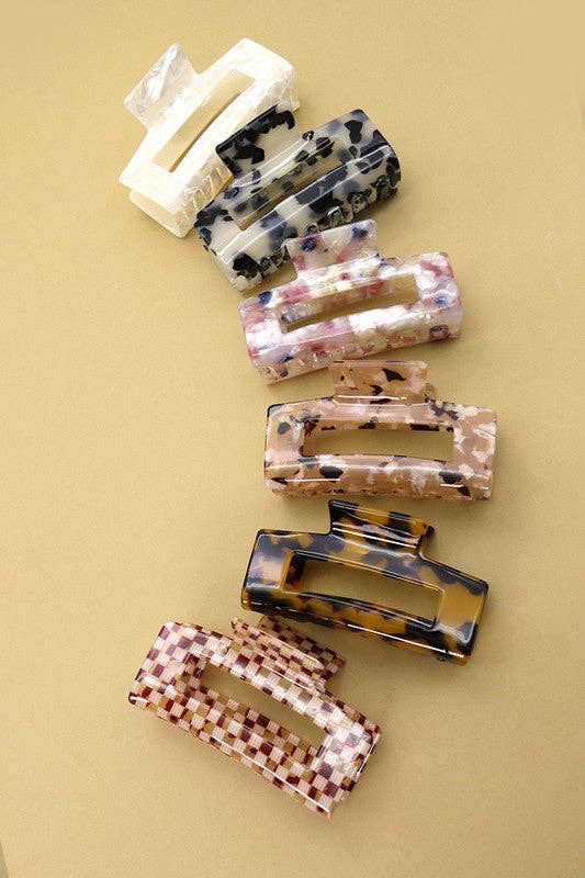 Rectangle Cellulose Hair Claw Clip