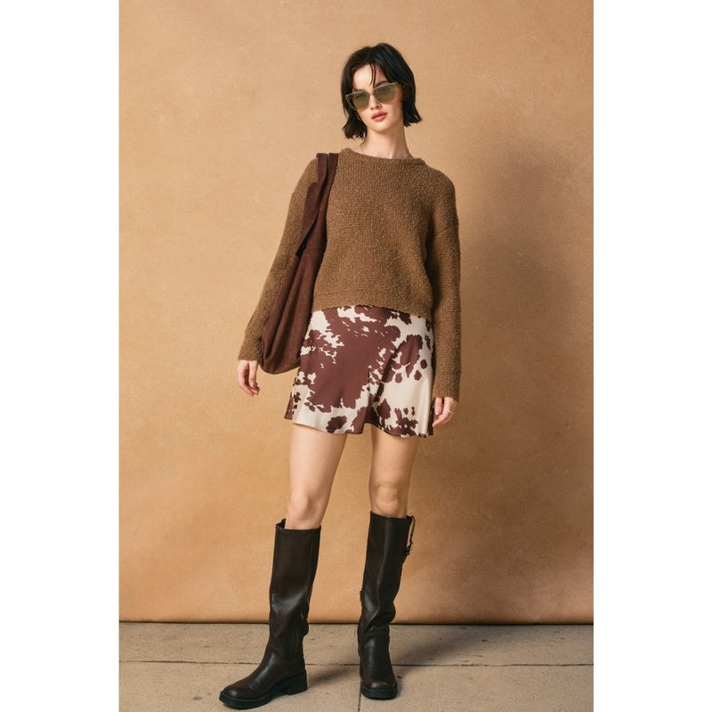 Sable Skies Flared Mini Skirt