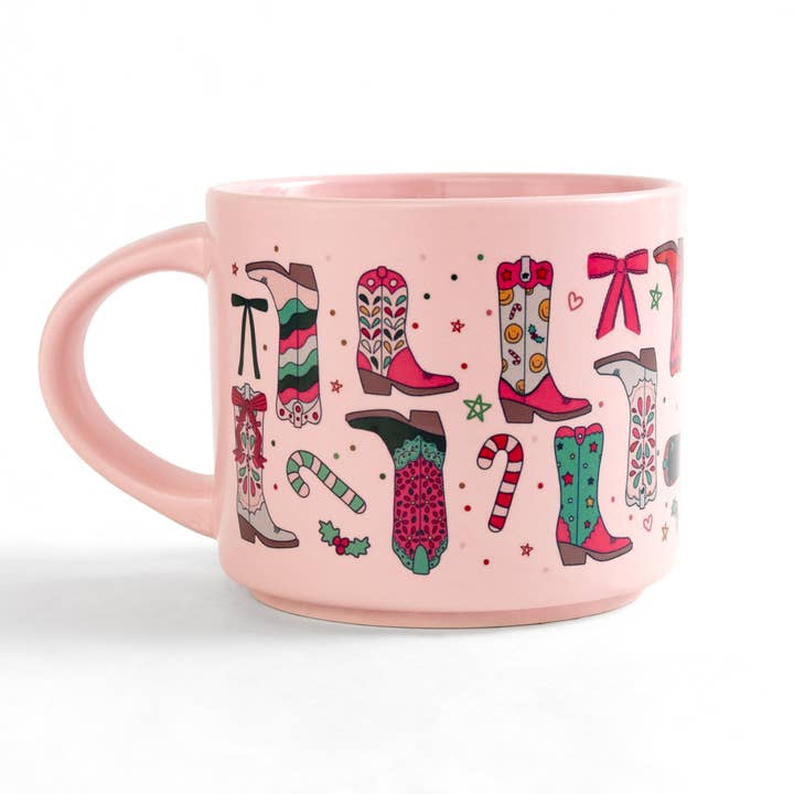 Holiday Cowgirl Boots Large Mug