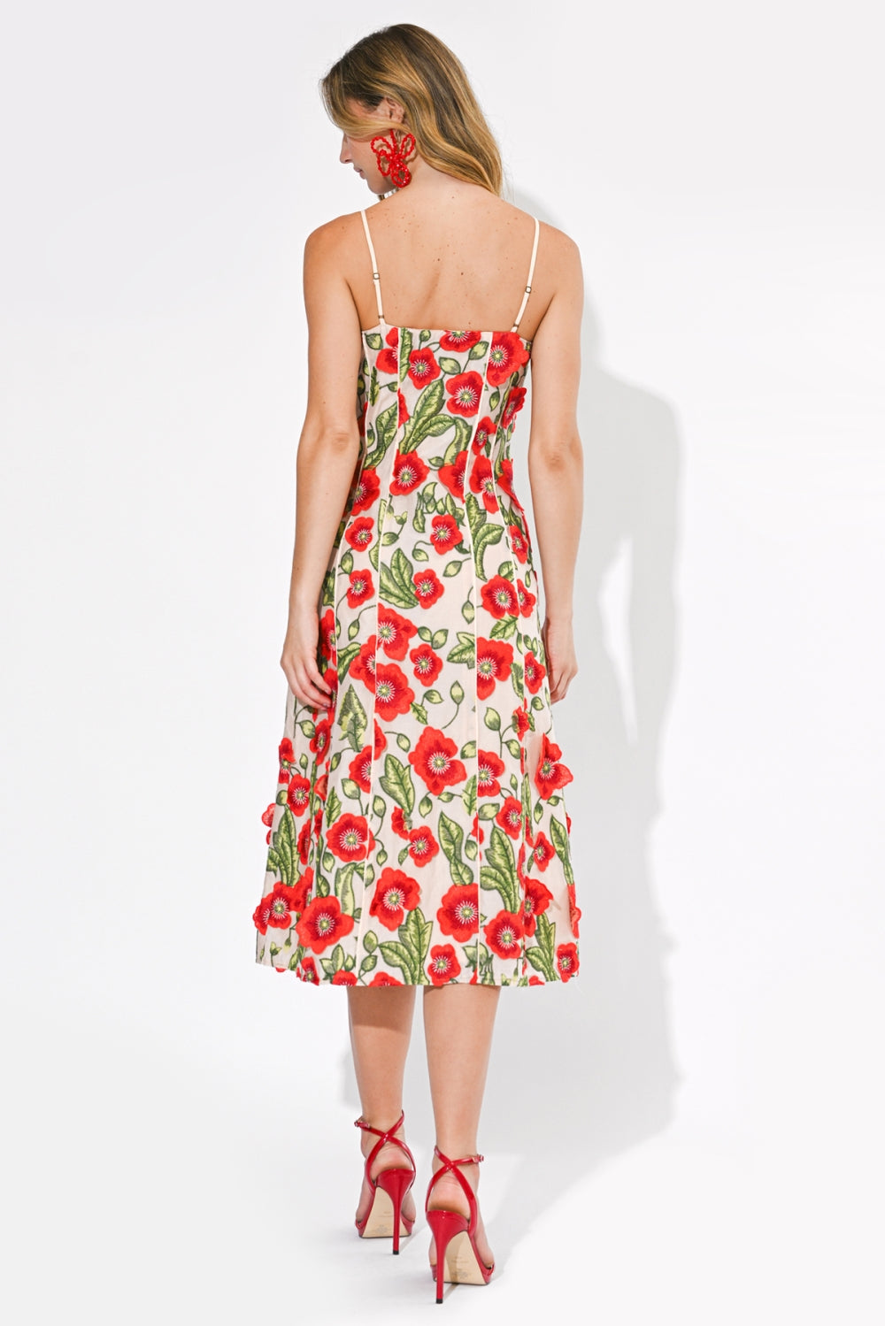 Ivy Textured Floral Midi Dress