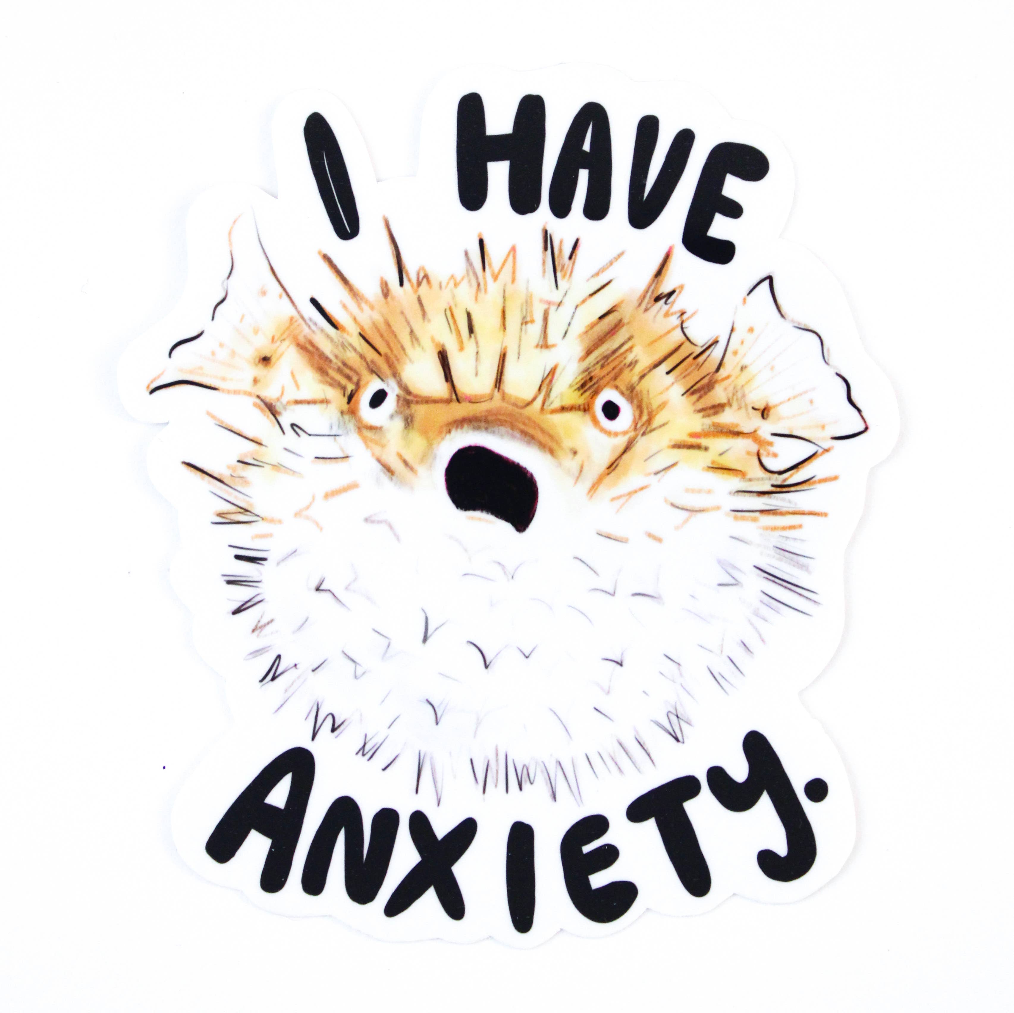 Anxiety Pufferfish Sticker