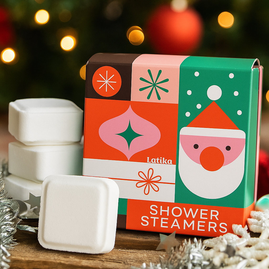 Geometric Santa Shower Steamers