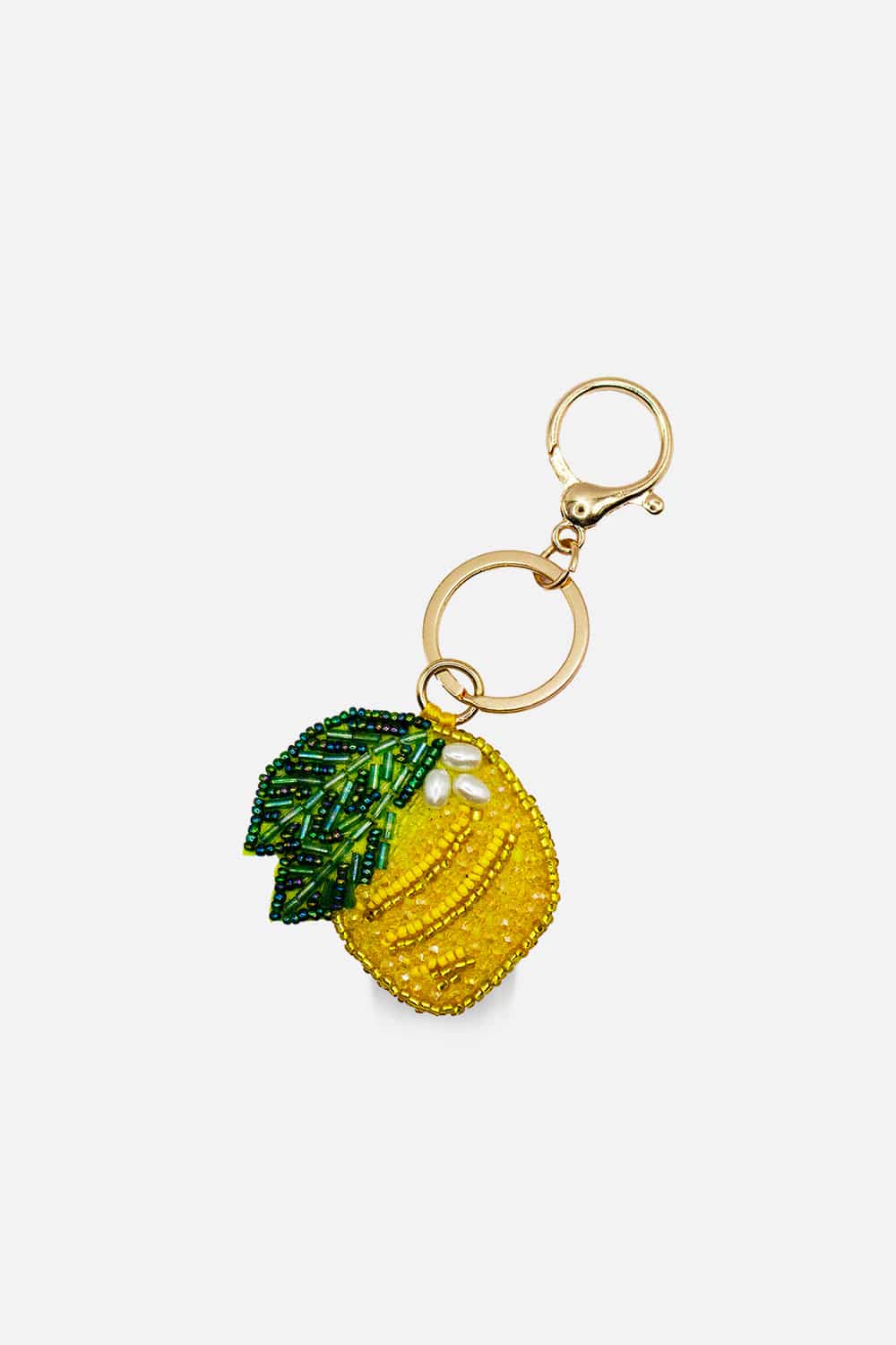 Lemon Beaded Bag Charm