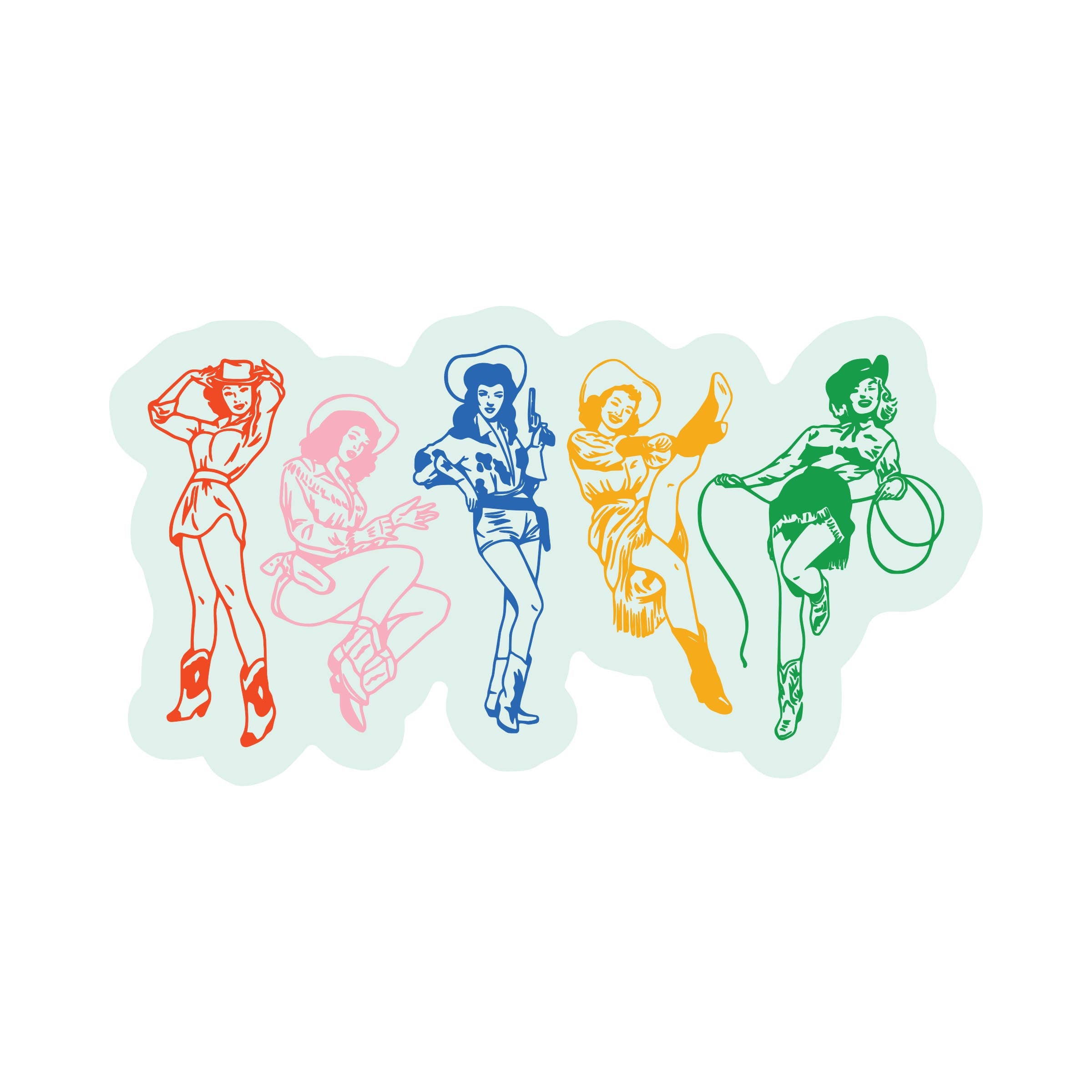 Colorful Cowgirls Sticker
