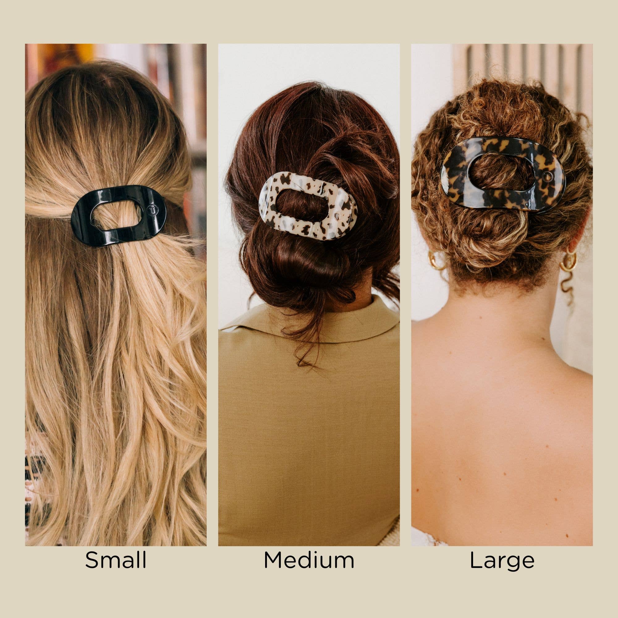 Quilted Truly Taupe Flat Round Hair Clip