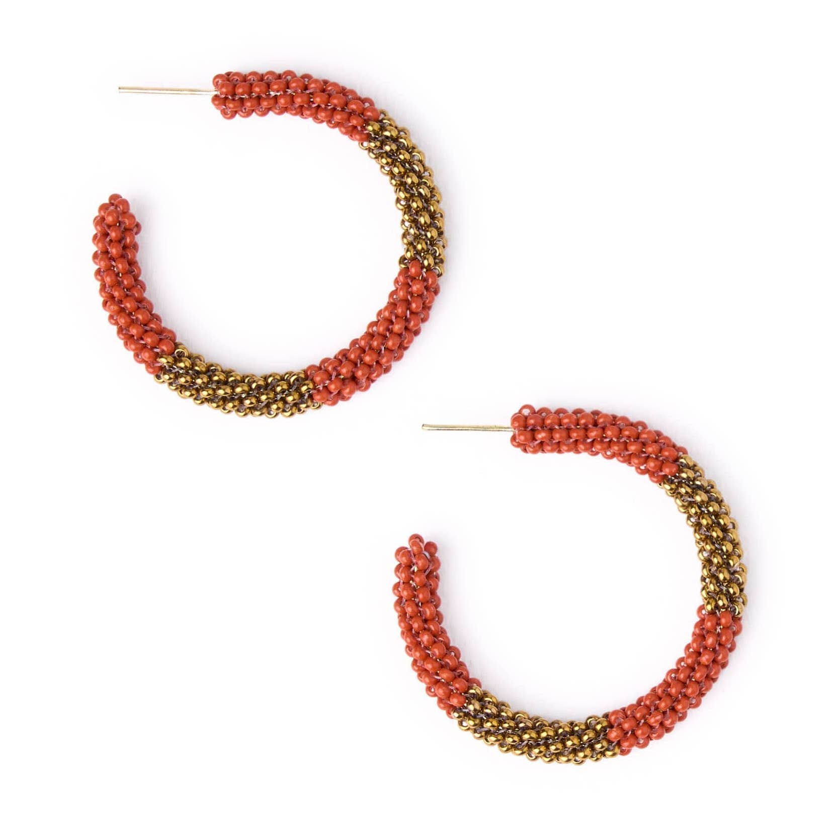 Game Day Beaded Color Block Hoop Earrings