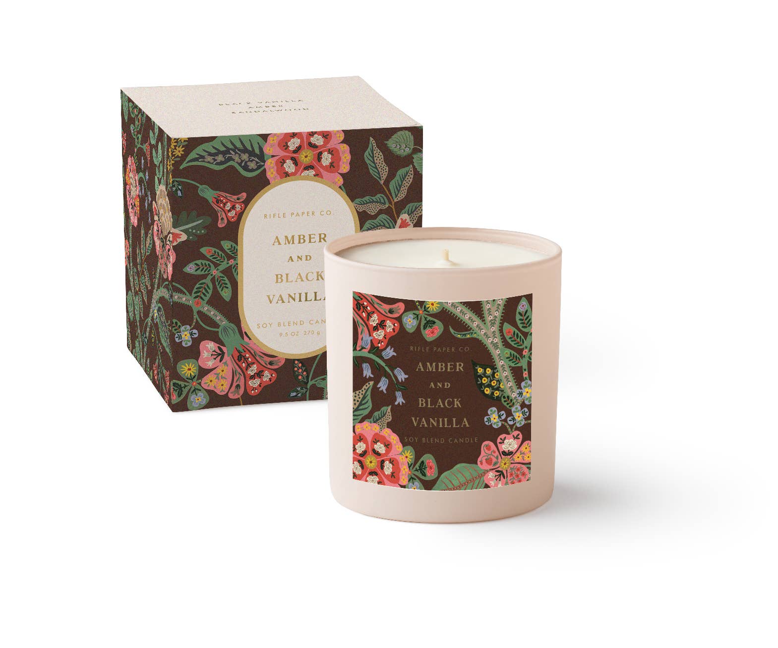 Gracie Amber and Black Vanilla Glass Candle