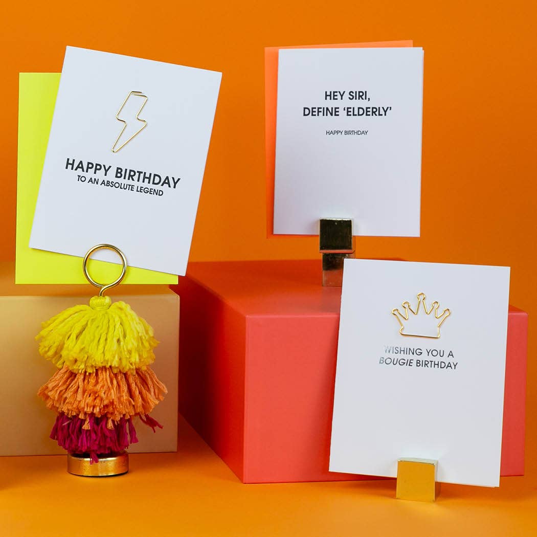 Hey Siri, Define 'Elderly' Birthday Card