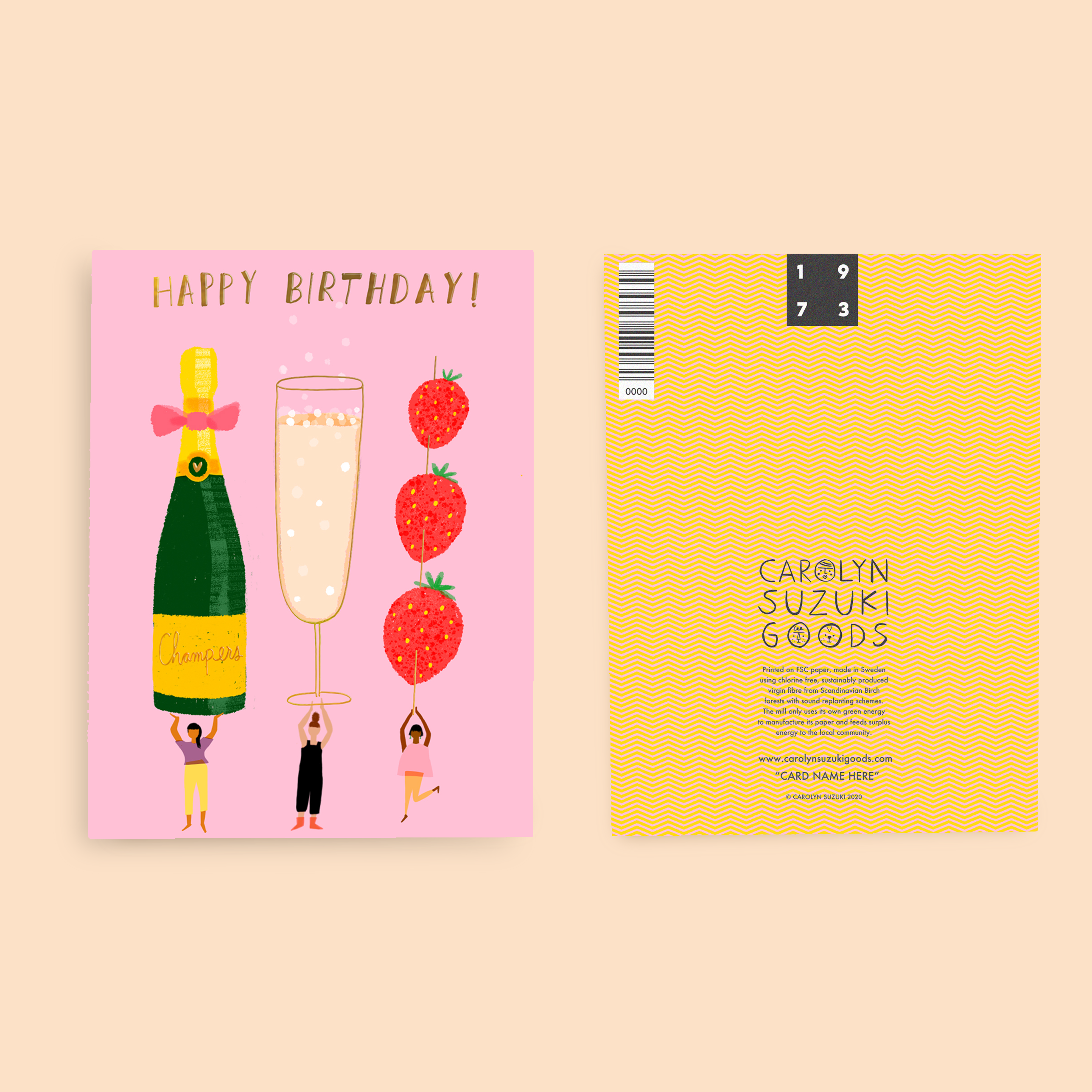 Champagne Wishes Birthday Card
