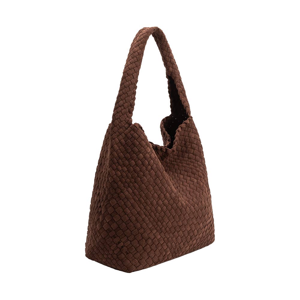 Johanna Tobacco Suede Vegan Shoulder Bag