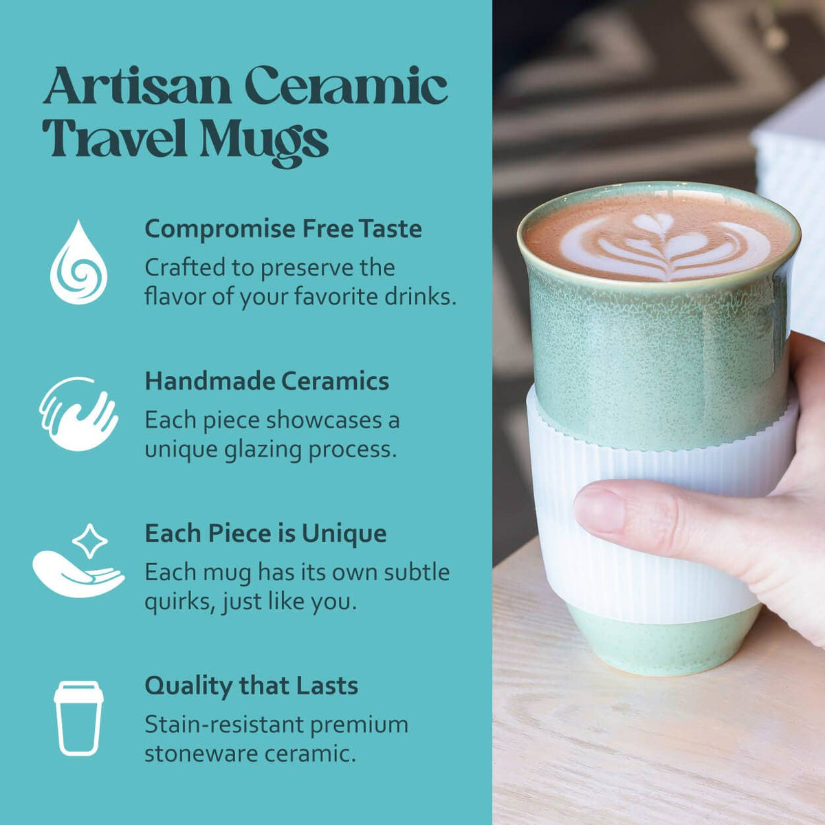 Emerald Ceramic Travel Mug – 16 oz