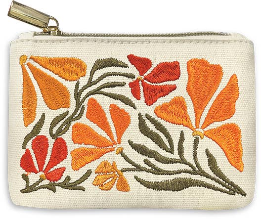 Poppy Flower Market Coin Pouch