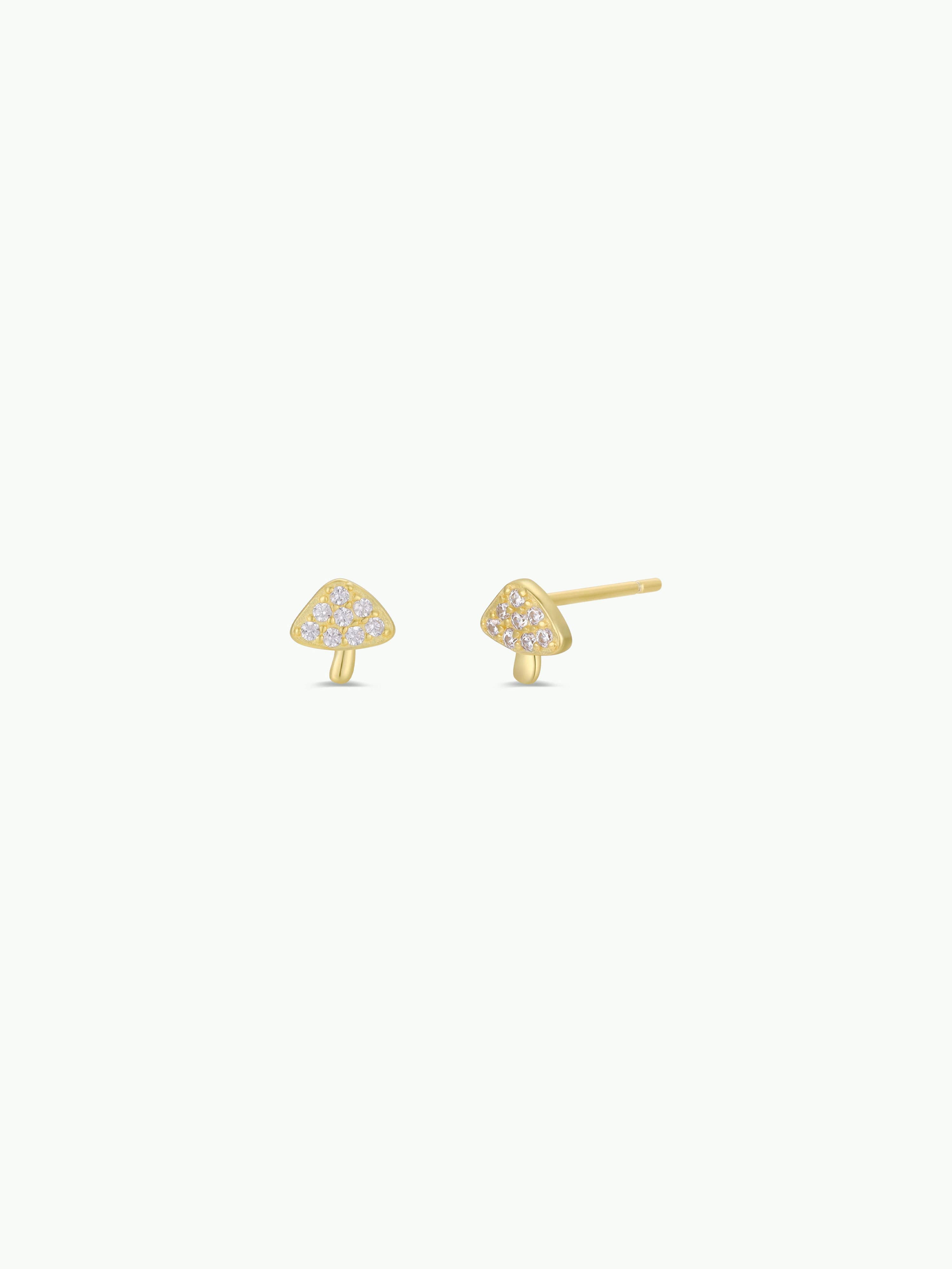 Mushroom Pave Stud Earrings