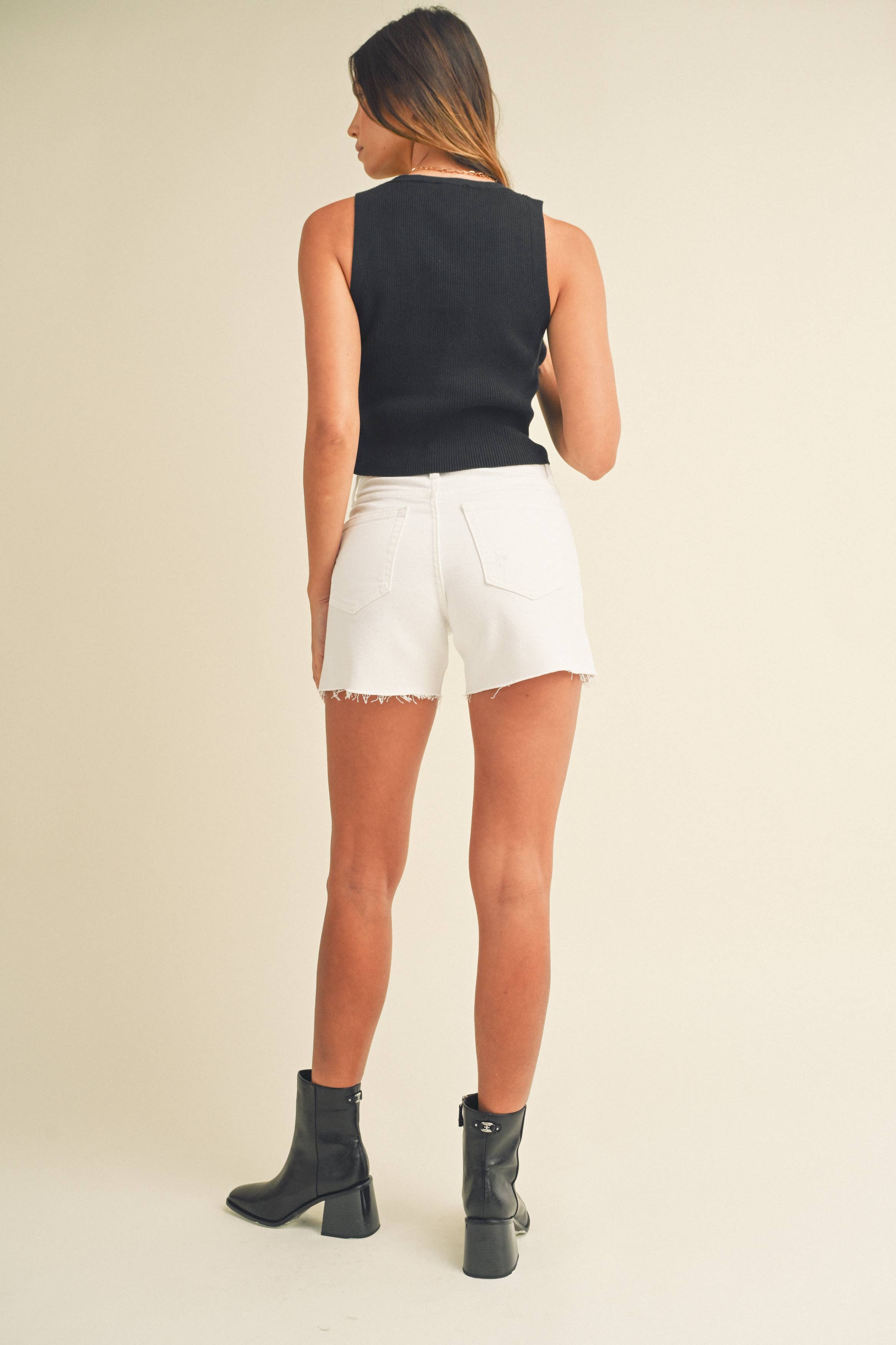 The Side Slit Rodeo Short - White