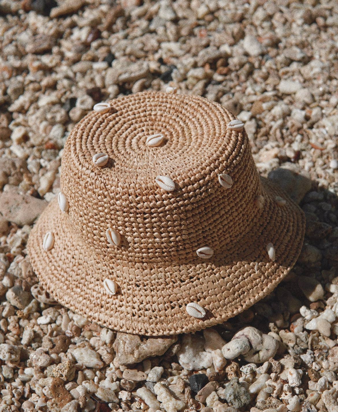 Puka Shell Raffia Bucket Hat