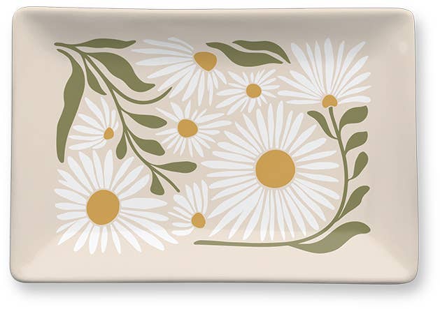Daisy Flower Market Porcelain Tray