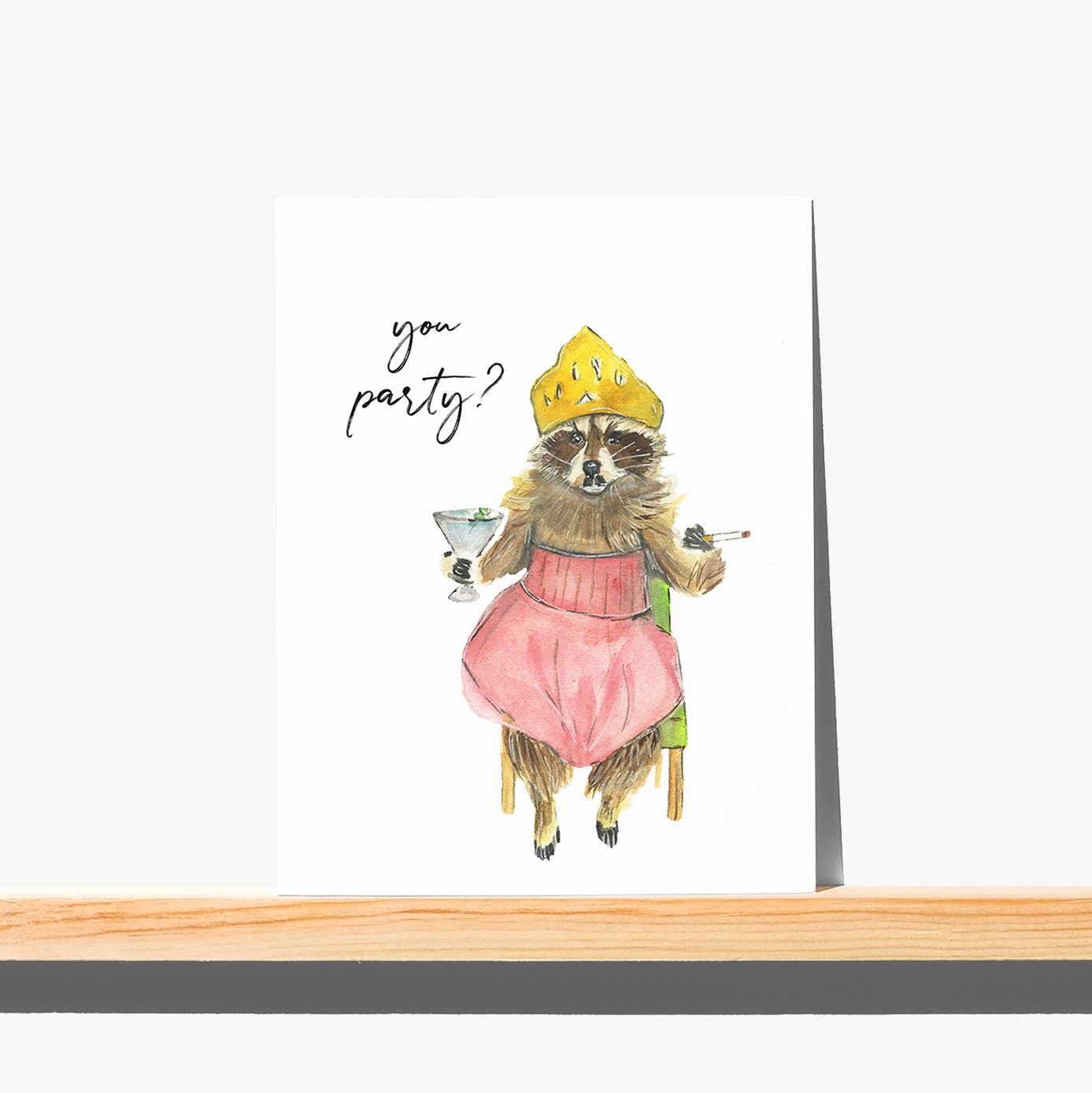 You Party? Raccoon Greeting Card