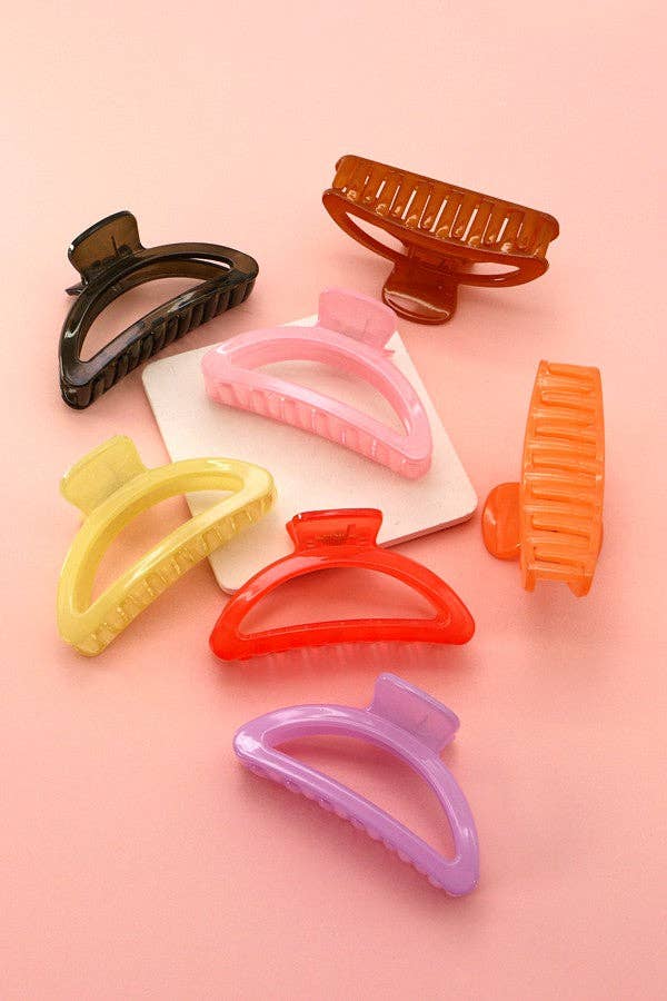 Jumbo Half Moon Translucent Hair Claw Clip