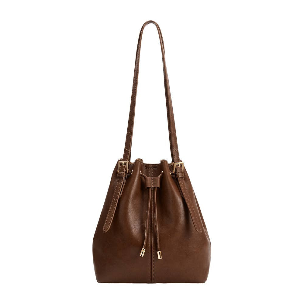 Sally Espresso Vegan Shoulder Bag