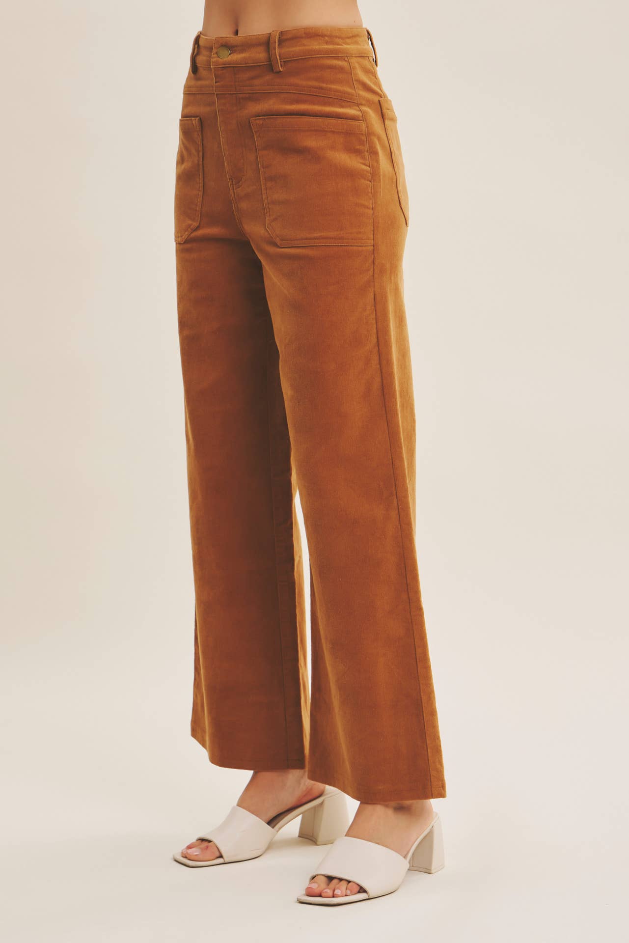 Ginger Spiced Corduroy Wide Leg Pants