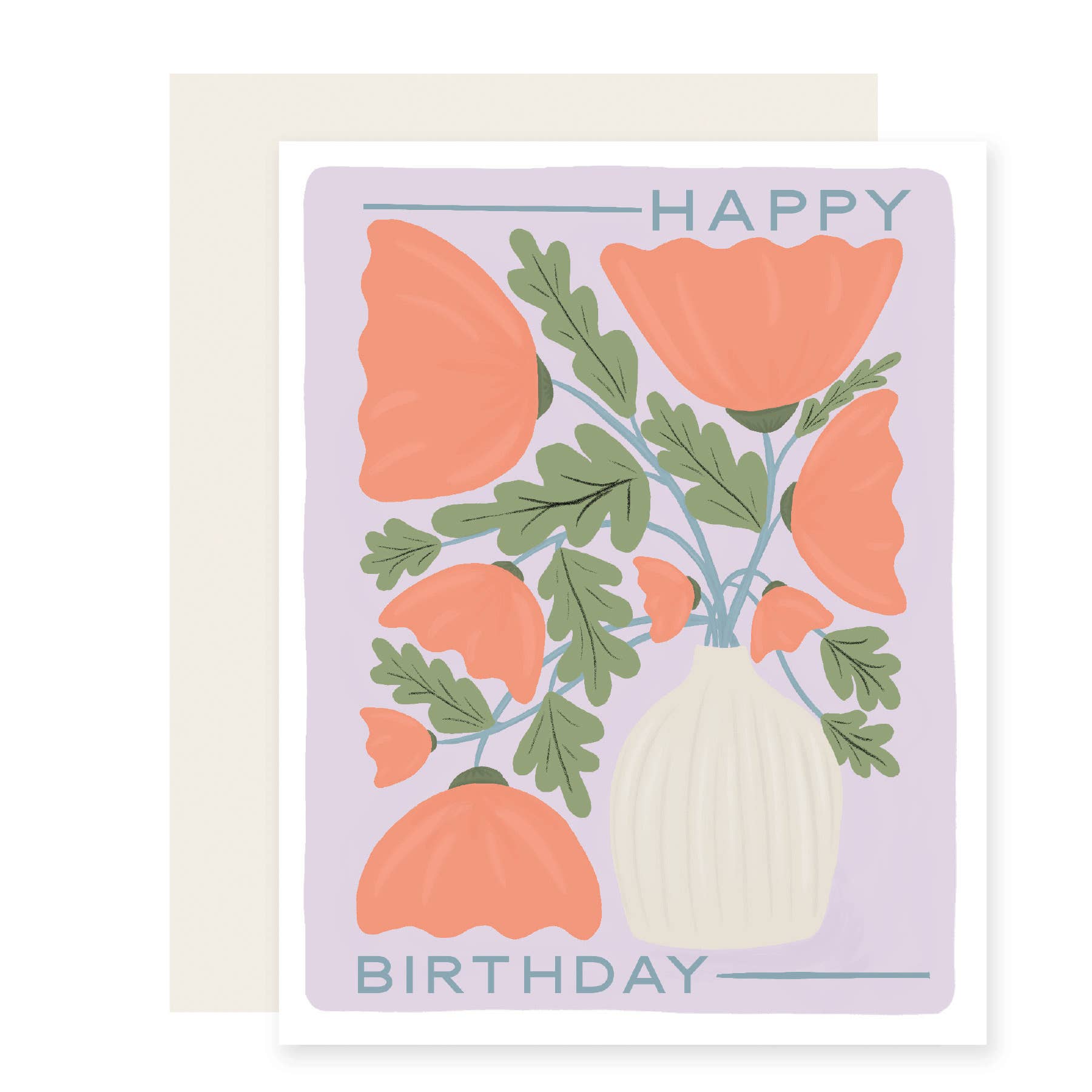 Mod Vintage Floral Birthday Card