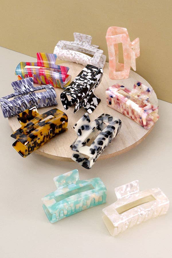Rectangle Cellulose Hair Claw Clip