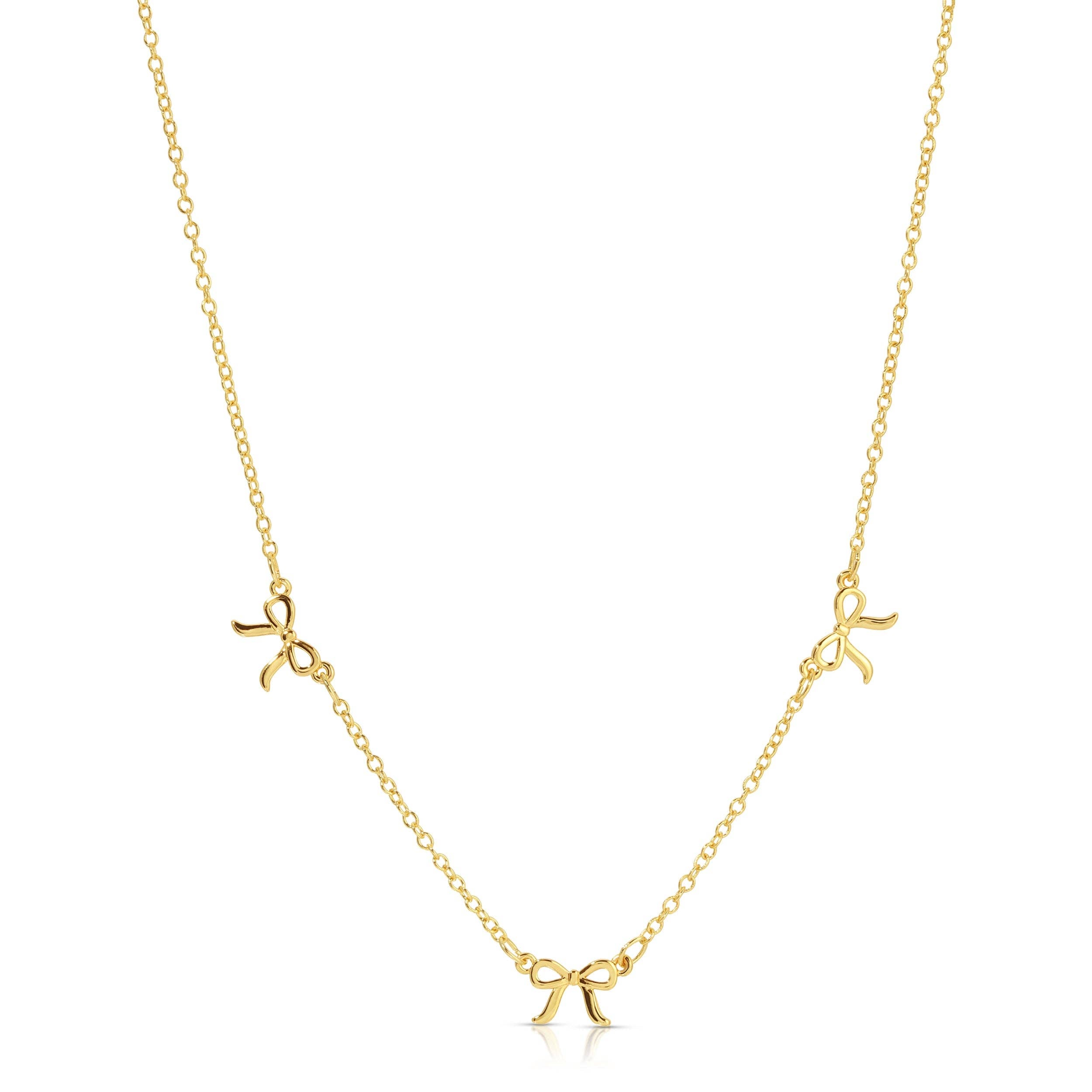 Beautiful Bows Trio Necklace - Gold