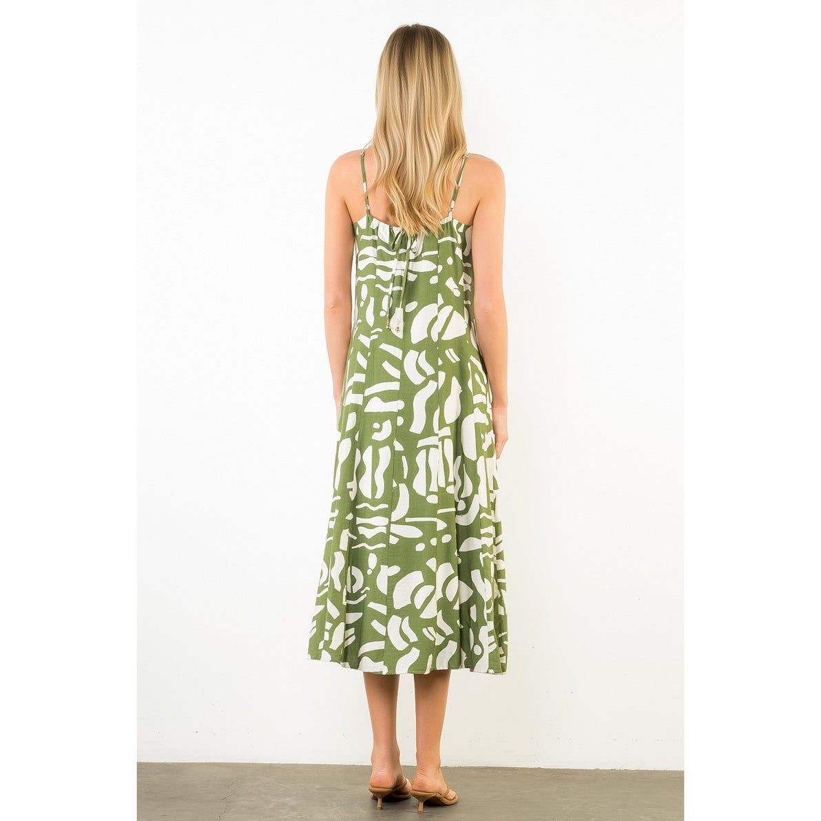 Olive You Printed Midi Dress