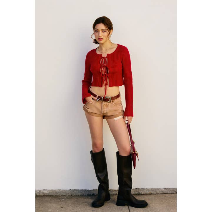 Fall For Me Sweater - Cherry