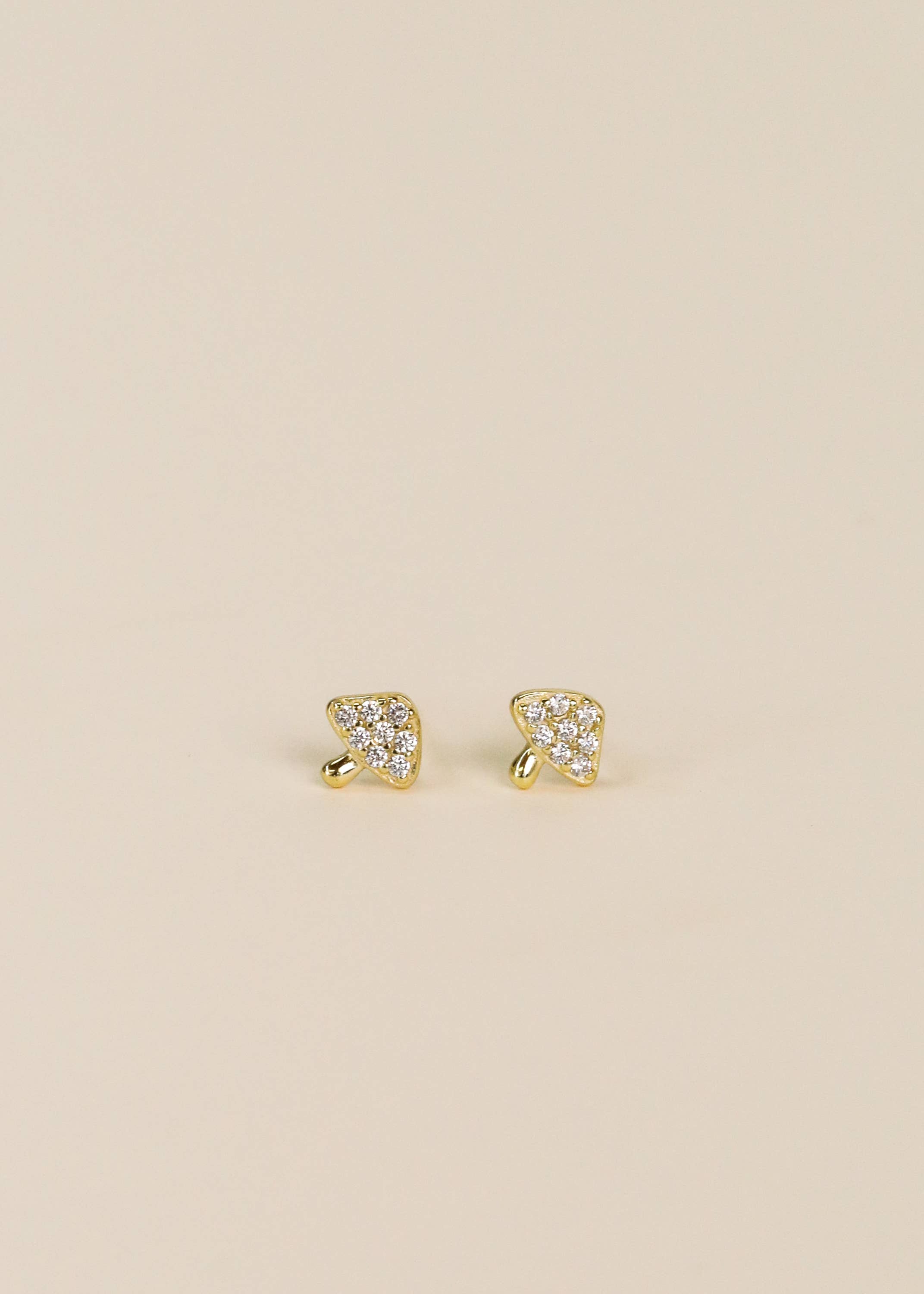 Mushroom Pave Stud Earrings