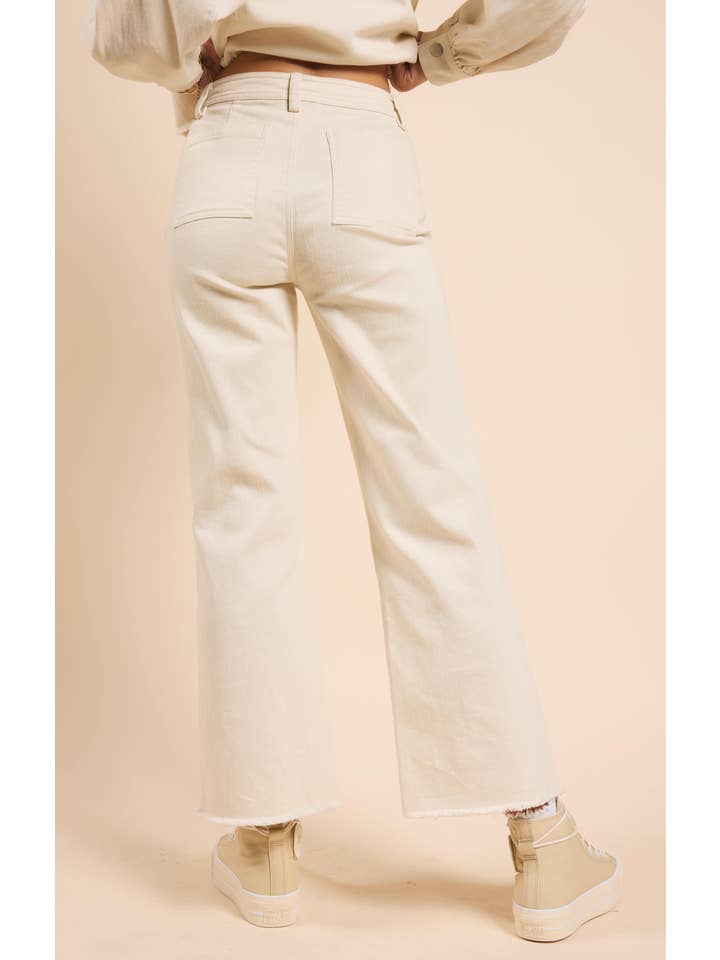 Clear Eyes Wide Leg Denim - White