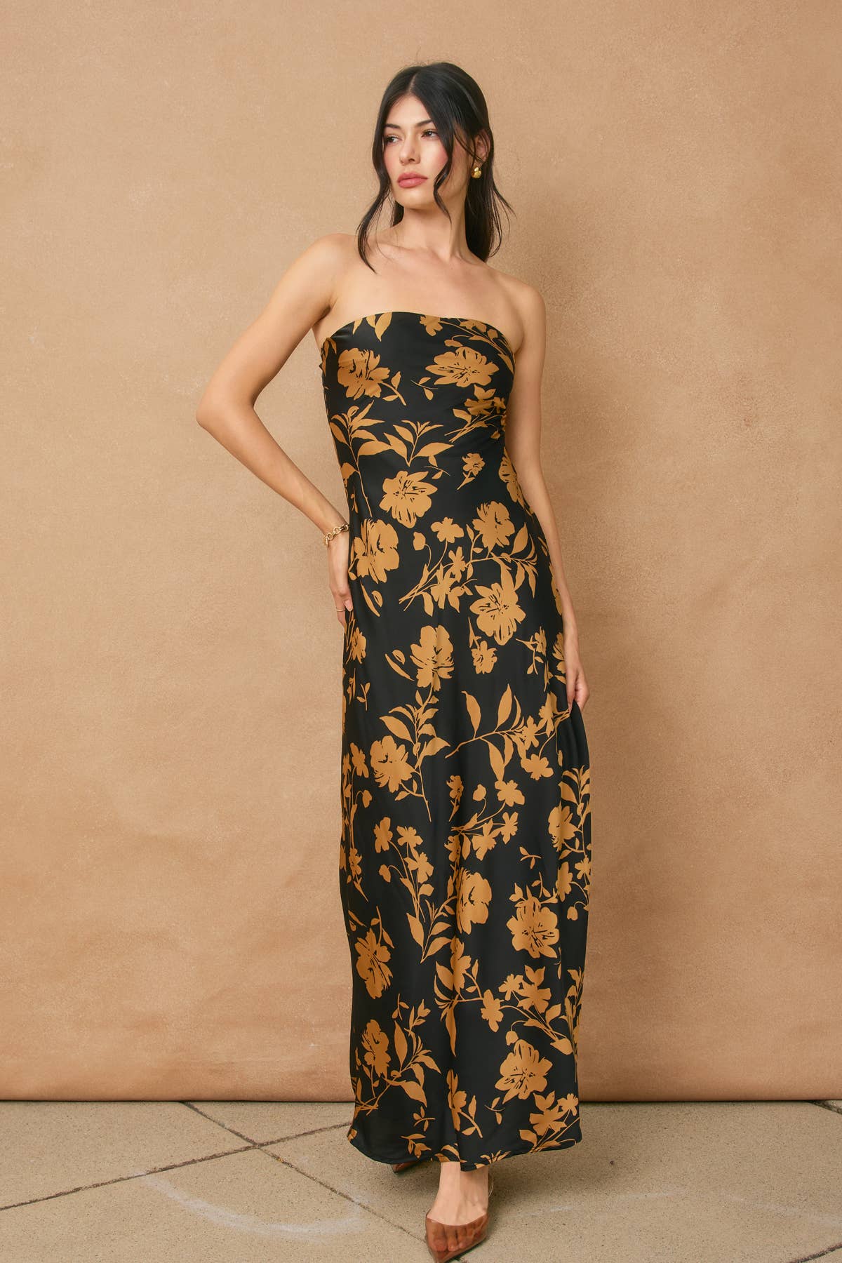 Undeniable Icon Strapless Bias Cut Maxi Dress