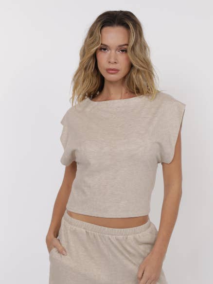 Cindy Strong Shoulder Knit Top