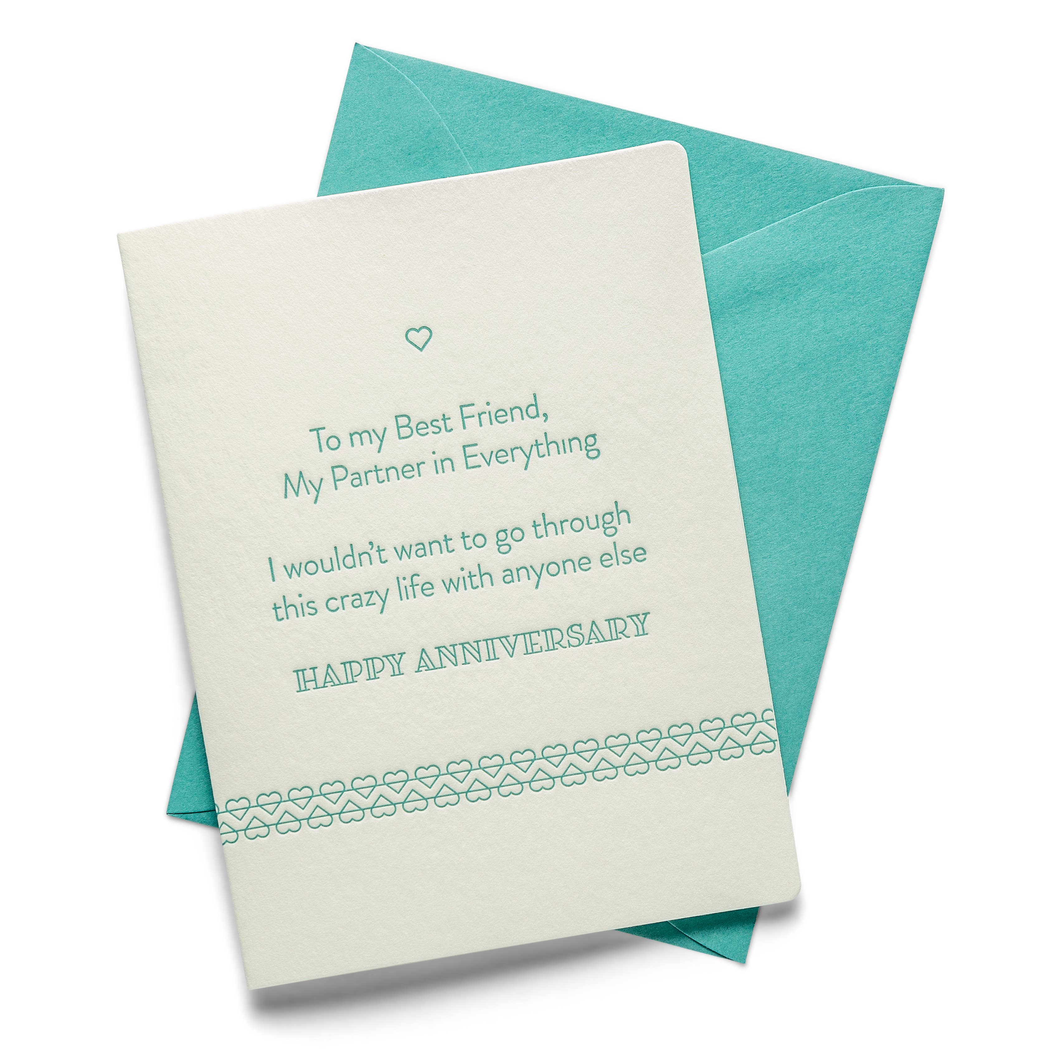Crazy Life Anniversary Letterpress Greeting Card