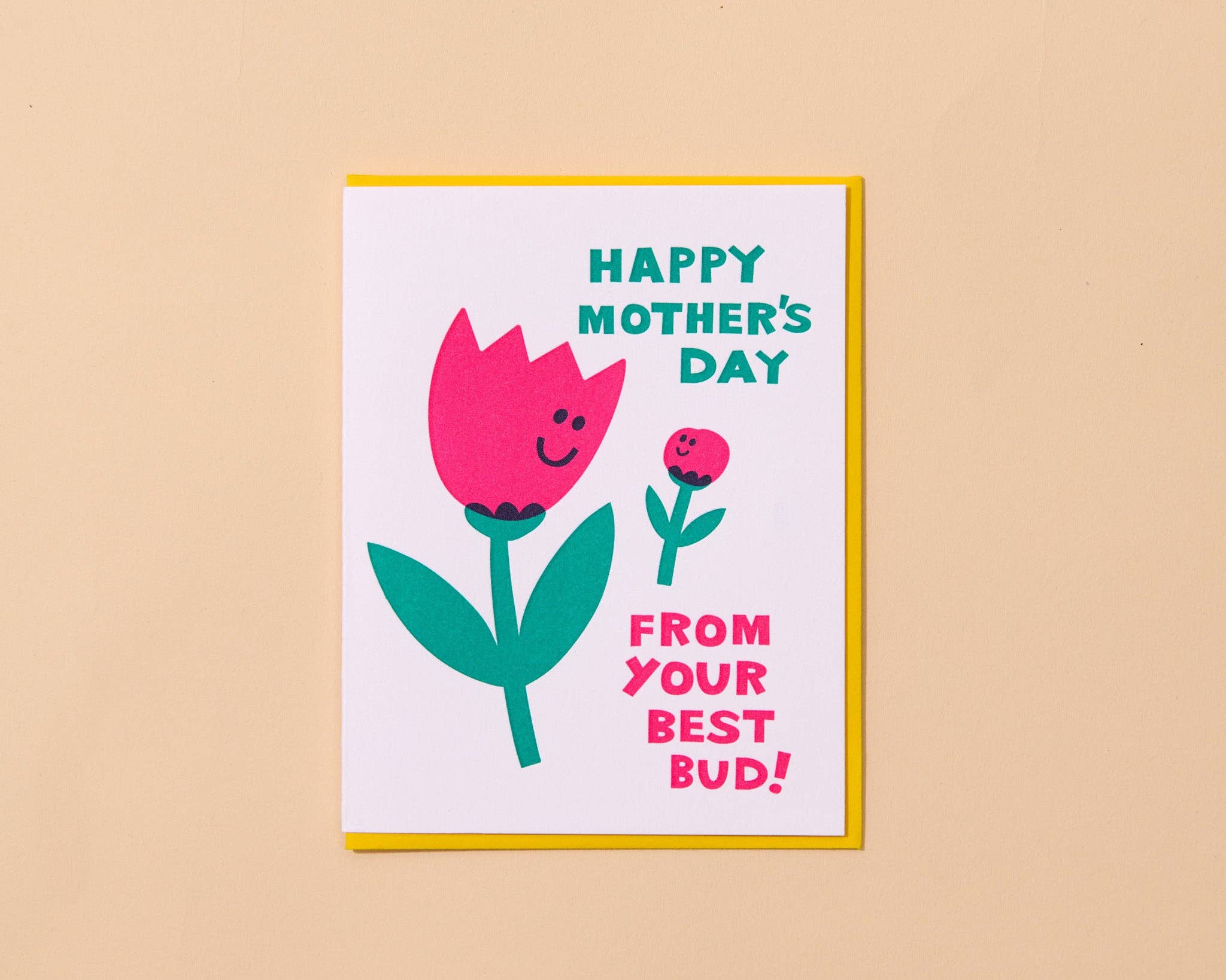Mom's Best Bud Letterpress Card