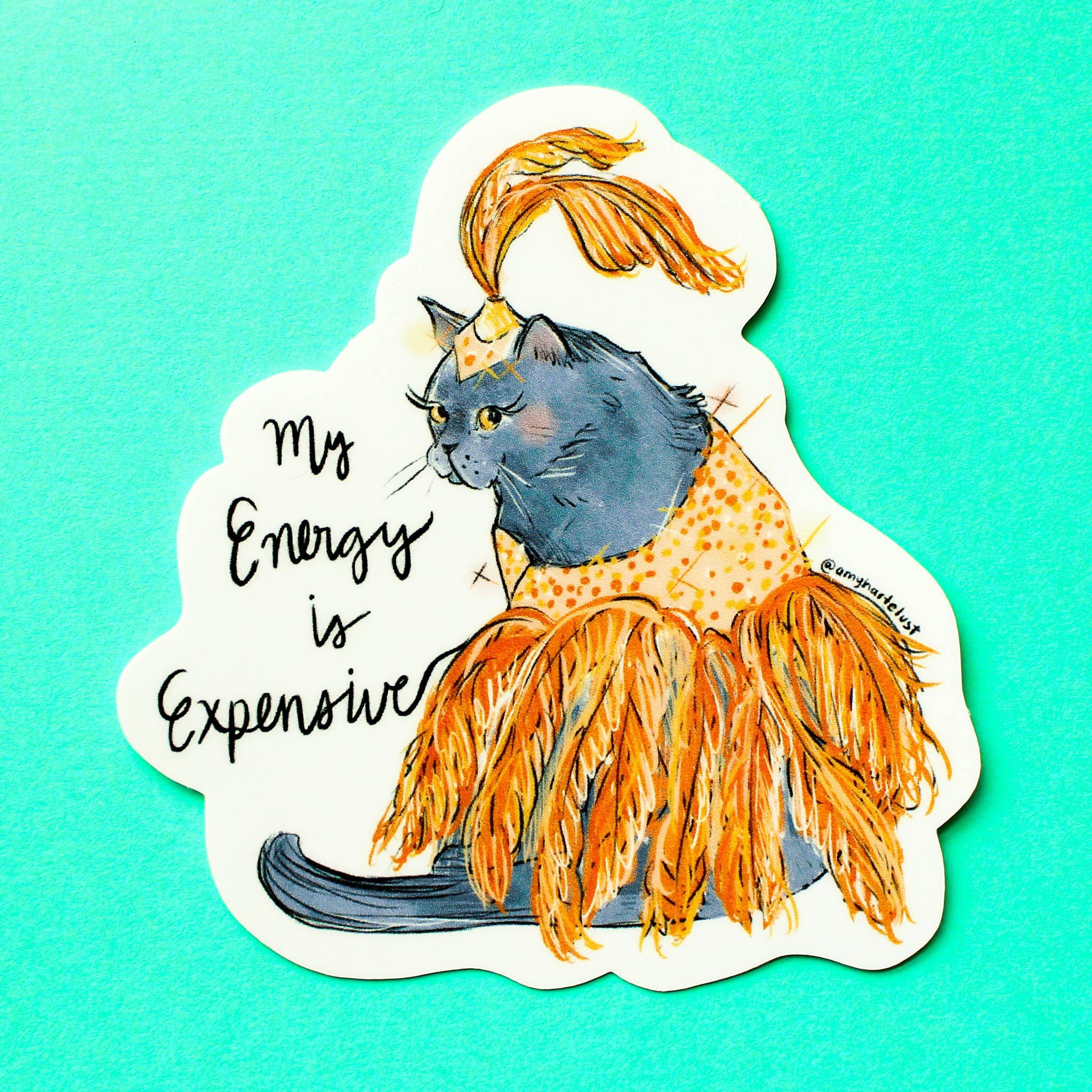 Expensive Energy Cat Sticker