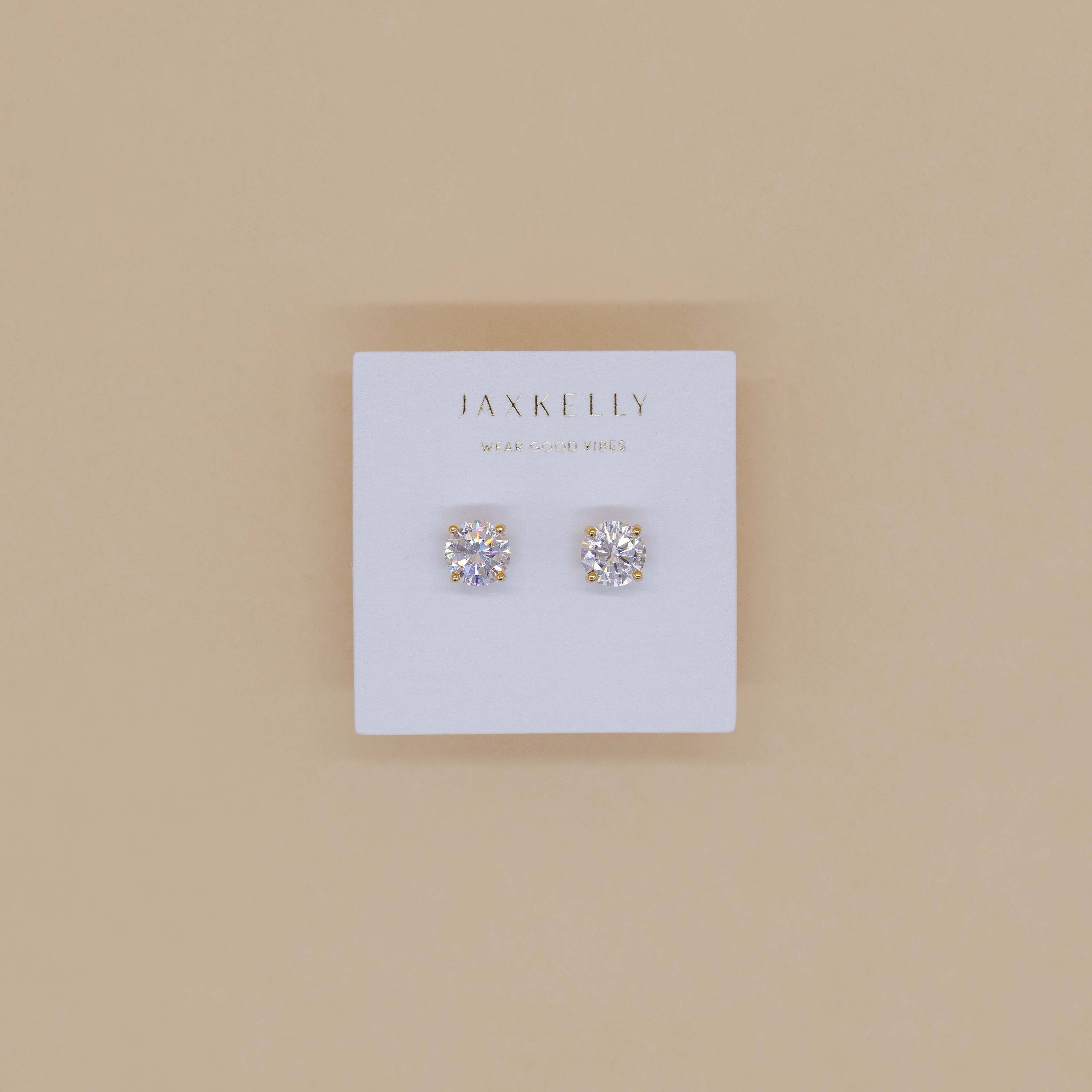 Cubic Zirconia Round Studs