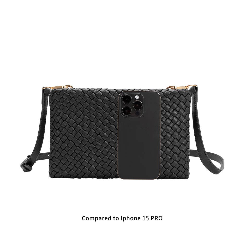 Daisy Black Recycled Vegan Crossbody Bag