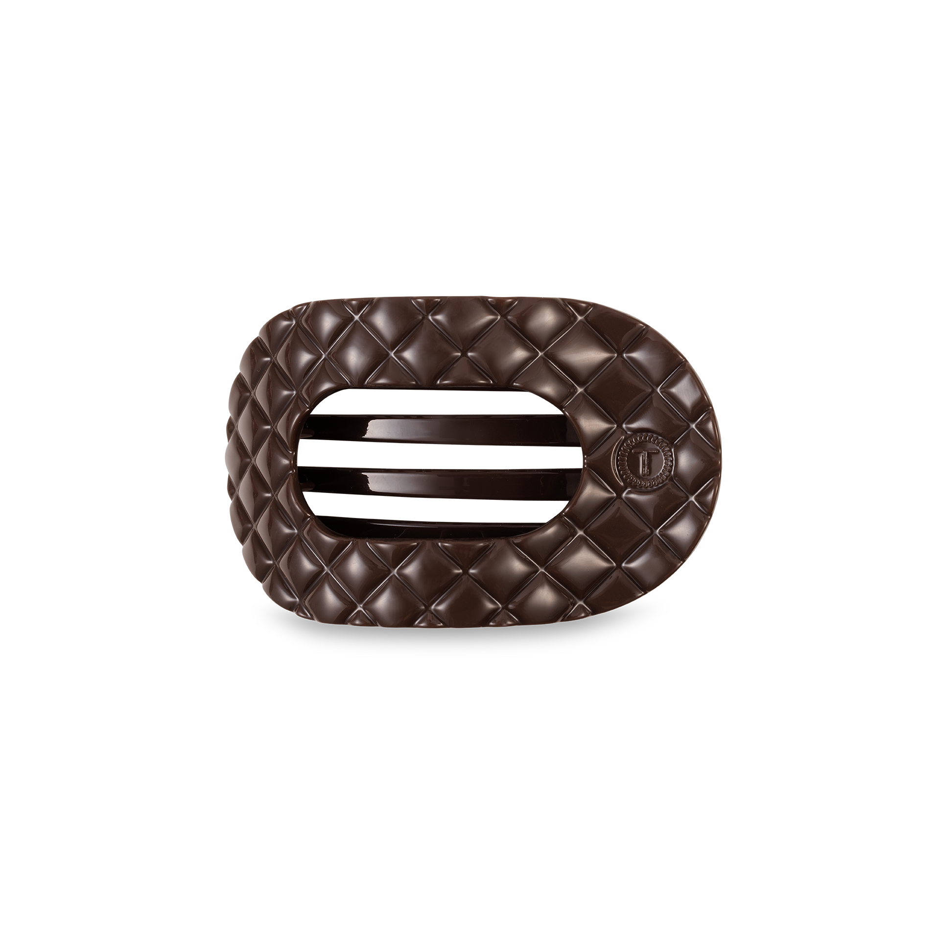 Quilted Truly Taupe Flat Round Hair Clip