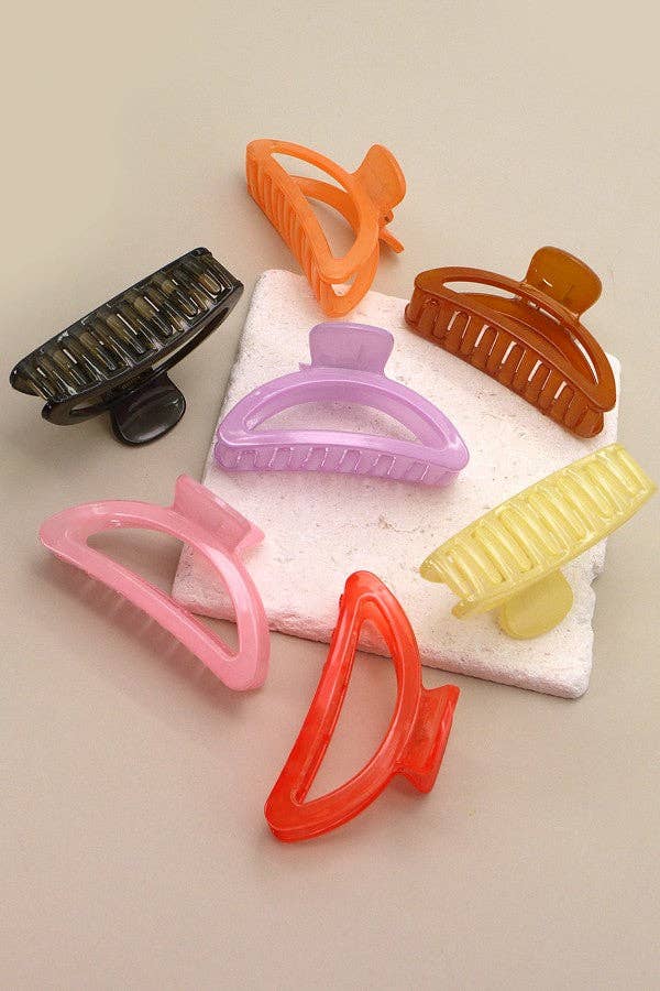 Jumbo Half Moon Translucent Hair Claw Clip