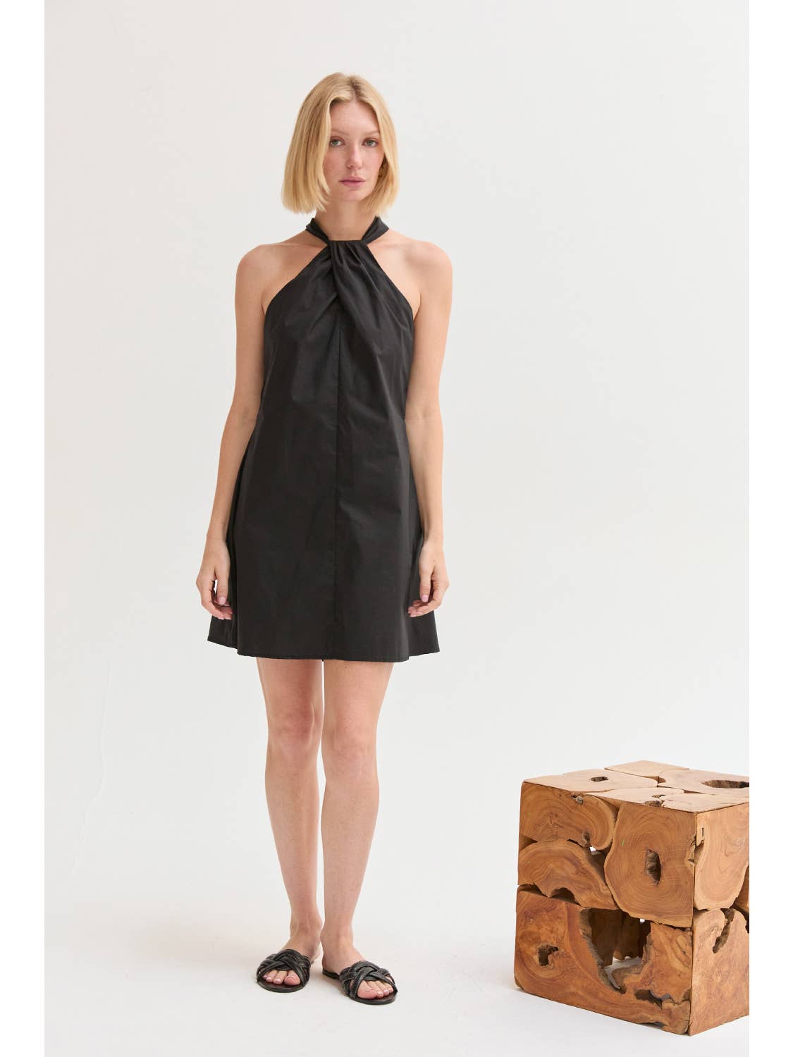 Chloe Poplin Halter Mini Dress