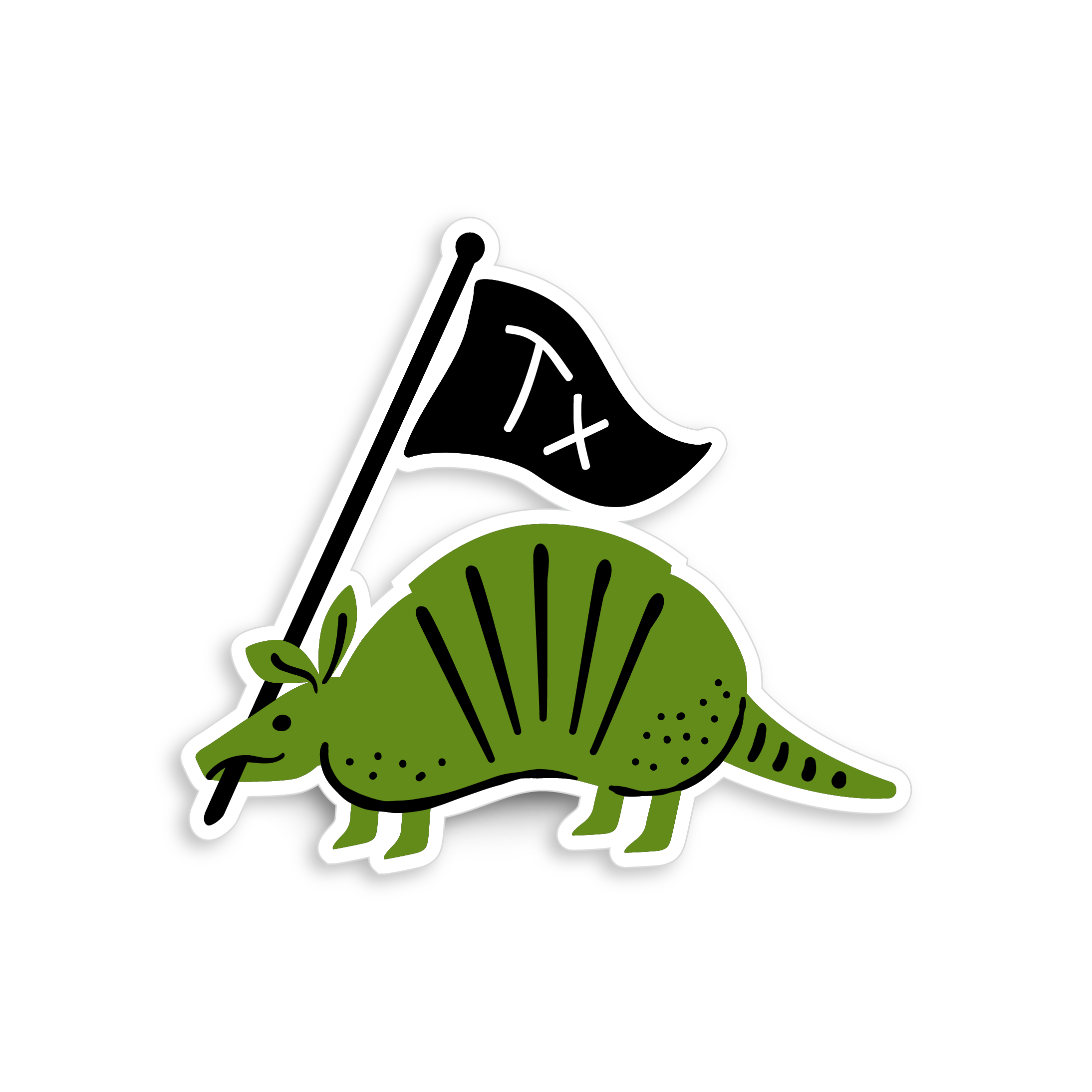 Texas Armadillo Sticker Western Vinyl