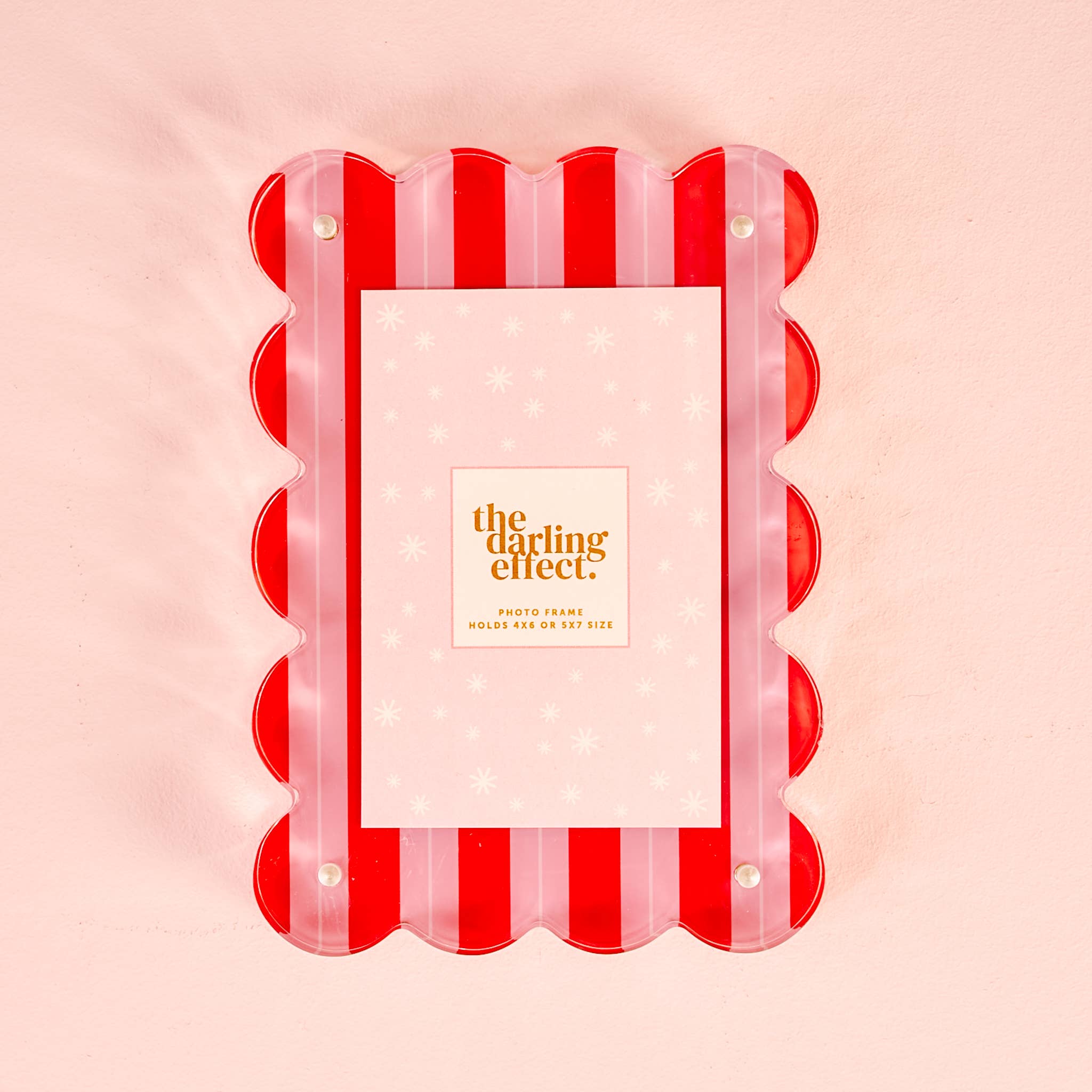 Peppermint Stripes Scalloped Acrylic Frame