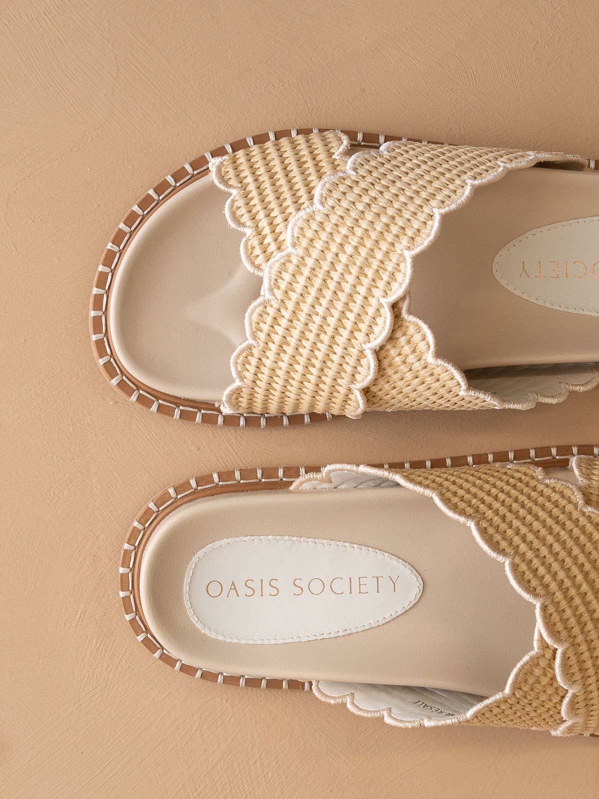 The Fabby Double Strap Raffia Slide