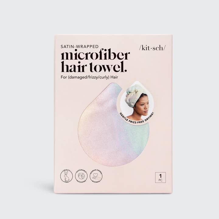 Satin Wrapped Microfiber Hair Towel