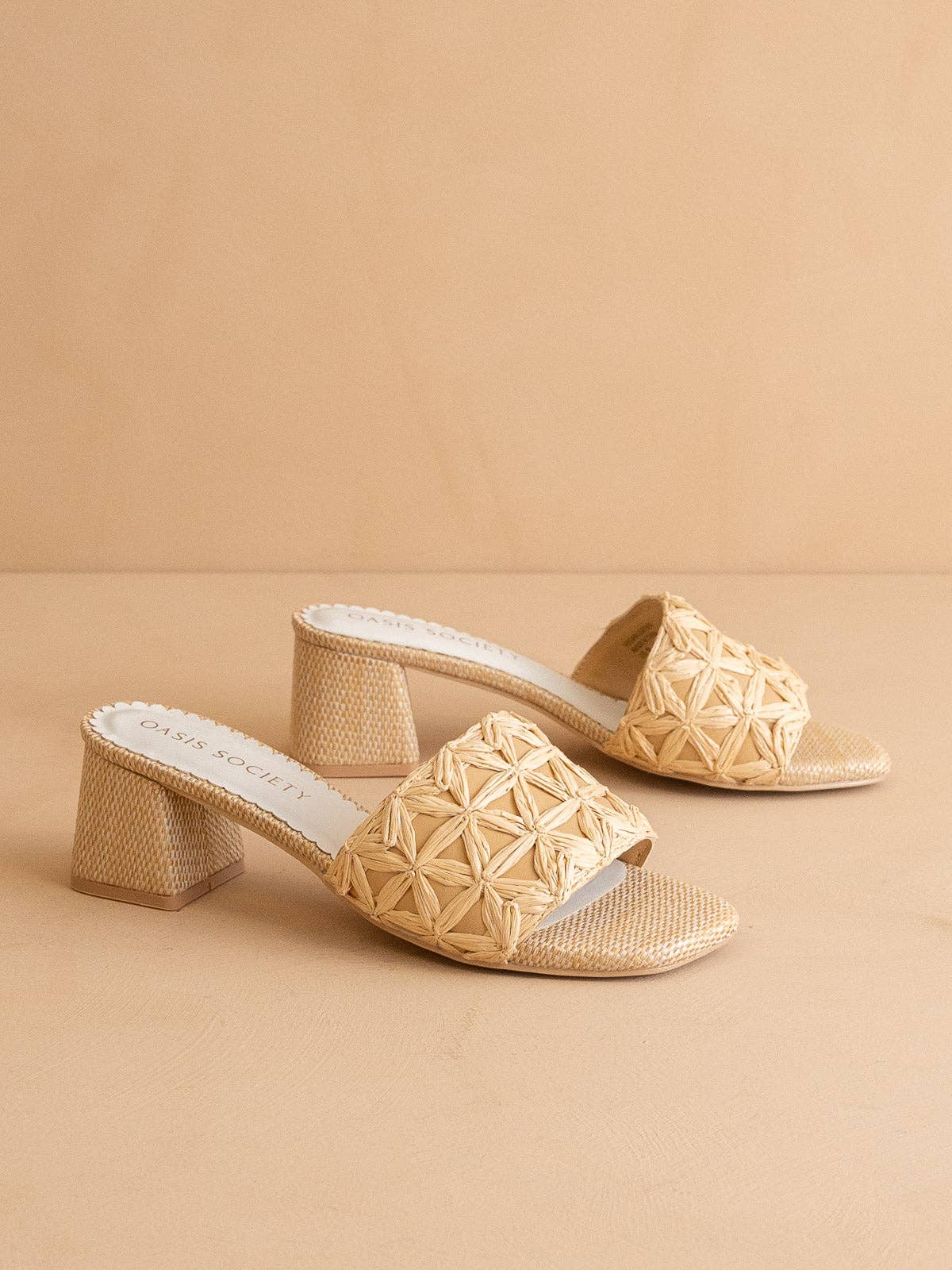 The Winona Woven Raffia Block Heel